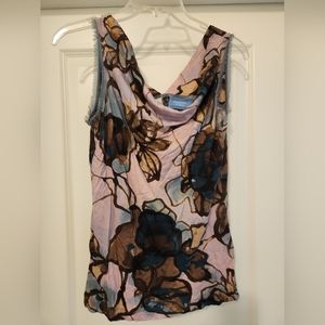 Simply Vera watercolor print sleeveless top size S
